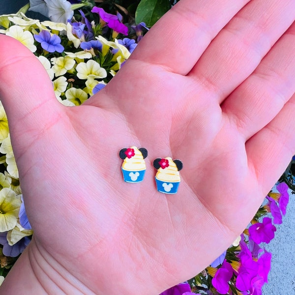 Dole Whip Earrings: Disney Snacks, Park Accessories, Handmade Acrylic Nickel Free Studs