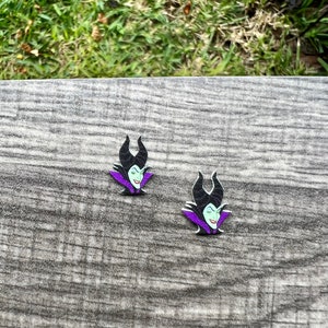 Classic Maleficent Earrings/Disney Villains/Sleeping Beauty/Handmade to Order/Stud Earrings/Nickel Free/Hypoallergenic