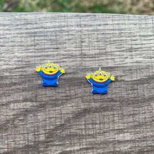 Toy Alien Earrings: Pixar, Handmade Nickel Free Stud Earrings
