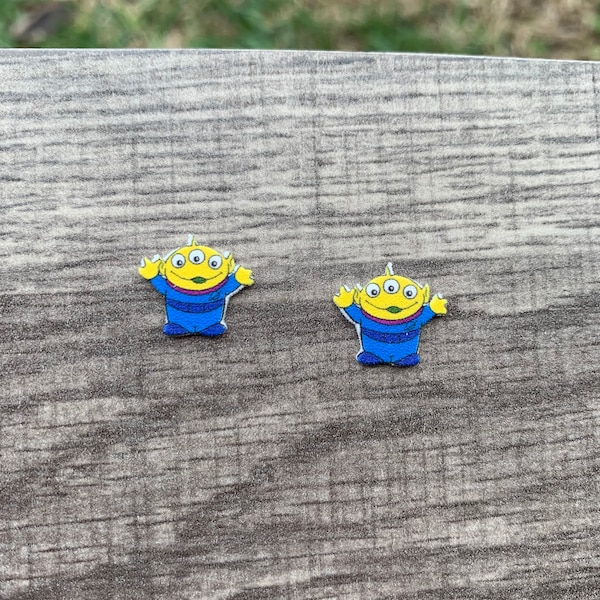 Toy Alien Earrings/Toy Story 4/Pixar/Handmade to order/Stud Earrings/Nickel Free/Hypoallergenic