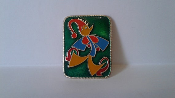 Pin. Collectible badge. Clown. Rectangular badge S