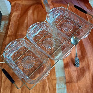 Glasschalen in Gestell Vintage 50-60iger Jahre