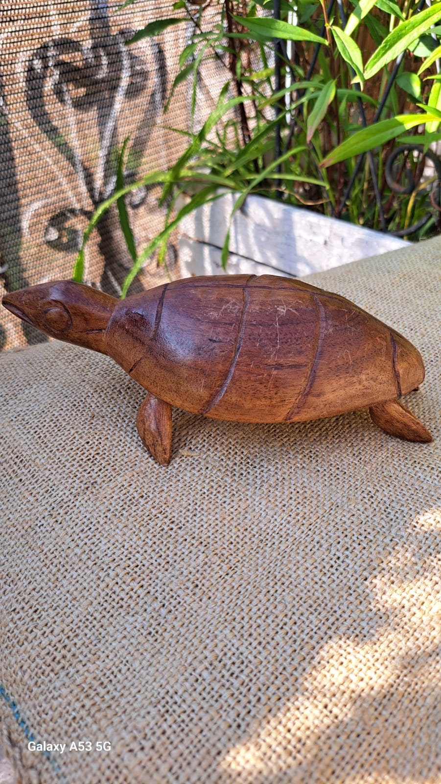 Tartaruga In Legno Intagliata A Mano, Commercio Equo, 10x6x4 Cm, Feng Shui, Bali