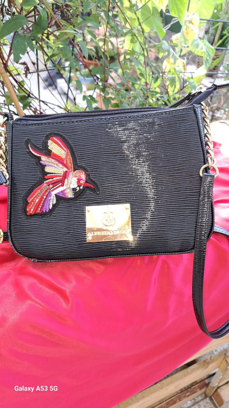 Ladies Handbag Alfredo Pauly With Shoulder Strap Black Shiny - Etsy