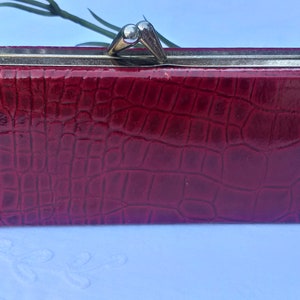 Custodia per occhiali rossa in pelle/similpelle vintage
