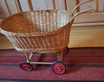 Carrozzina per bambole vintage con maniglia a spinta - Vintage