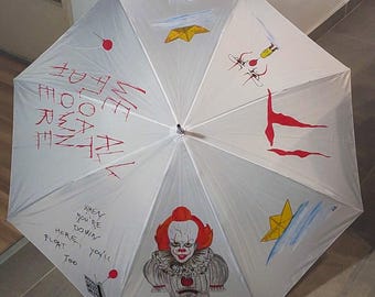 Hand Painted Umbrella Custom Design, Wearable Art Umbrella, Handmade Painted Parasol, Unique Artistic Gift, One of a Kind Statement Piece