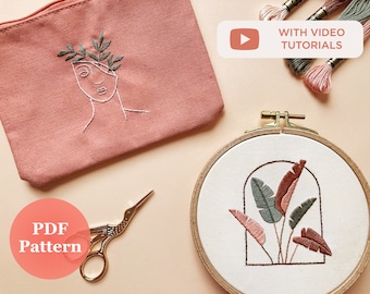 Embroidery Pattern PDF with Video Tutorials Mediterranean Summer | Stick n Stitch | Modern Hand Embroidery | DIY Boho Embroidery | Witchy