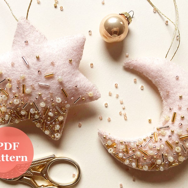 DIY Christmas Ornament Pattern | Embroidered Wool Felt Ornament | Christmas Decoration PDF Pattern | Embroidery Pattern | Sewing Pattern