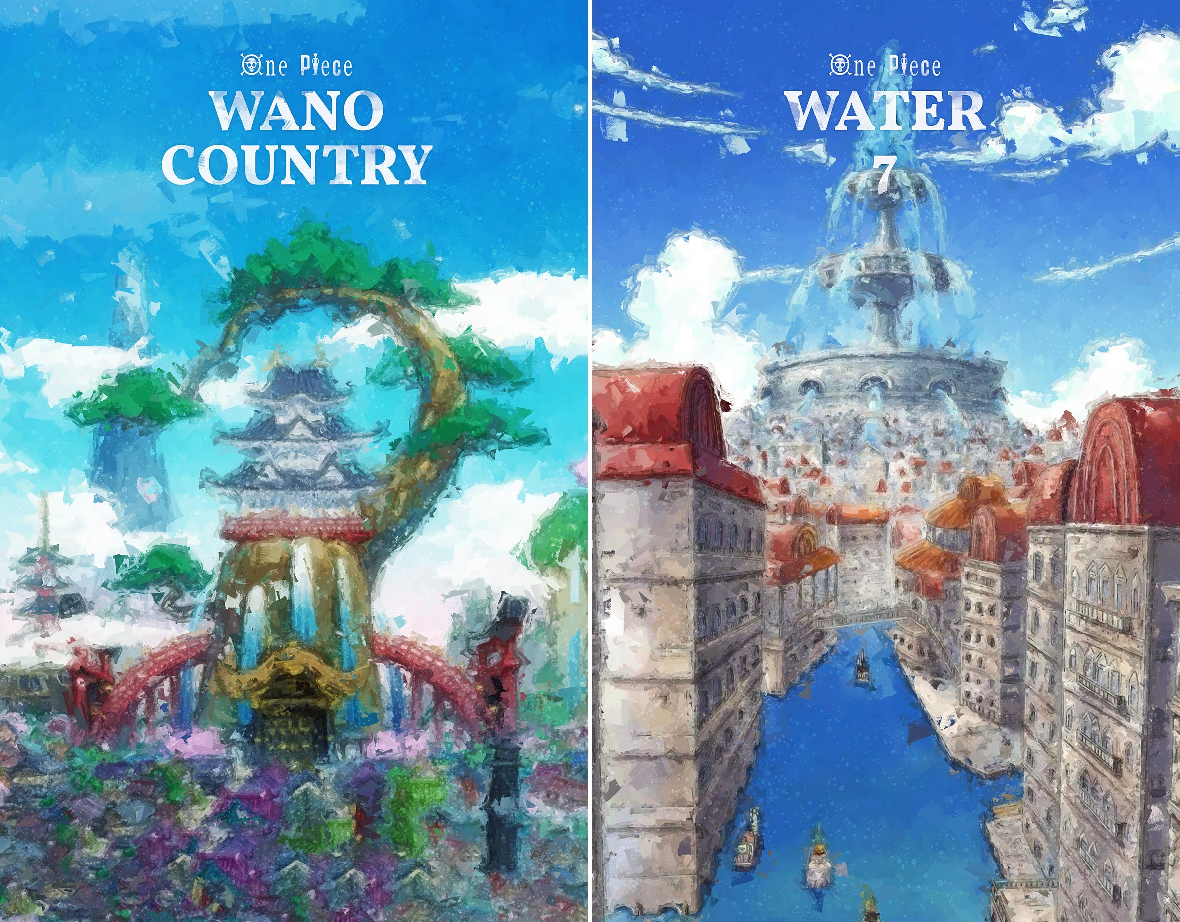 Locations & Islands Art Poster One Piece Anime -  UK