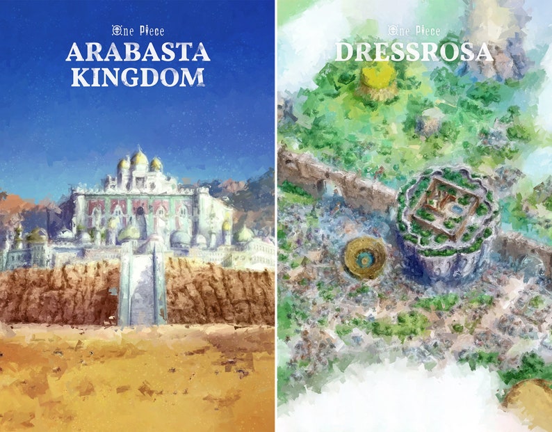 Locations & Islands Art Poster One Piece Anime Etsy