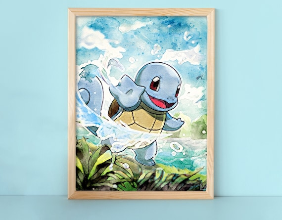 ゼニガメ | アートポスター | ポケモン - Etsy 日本