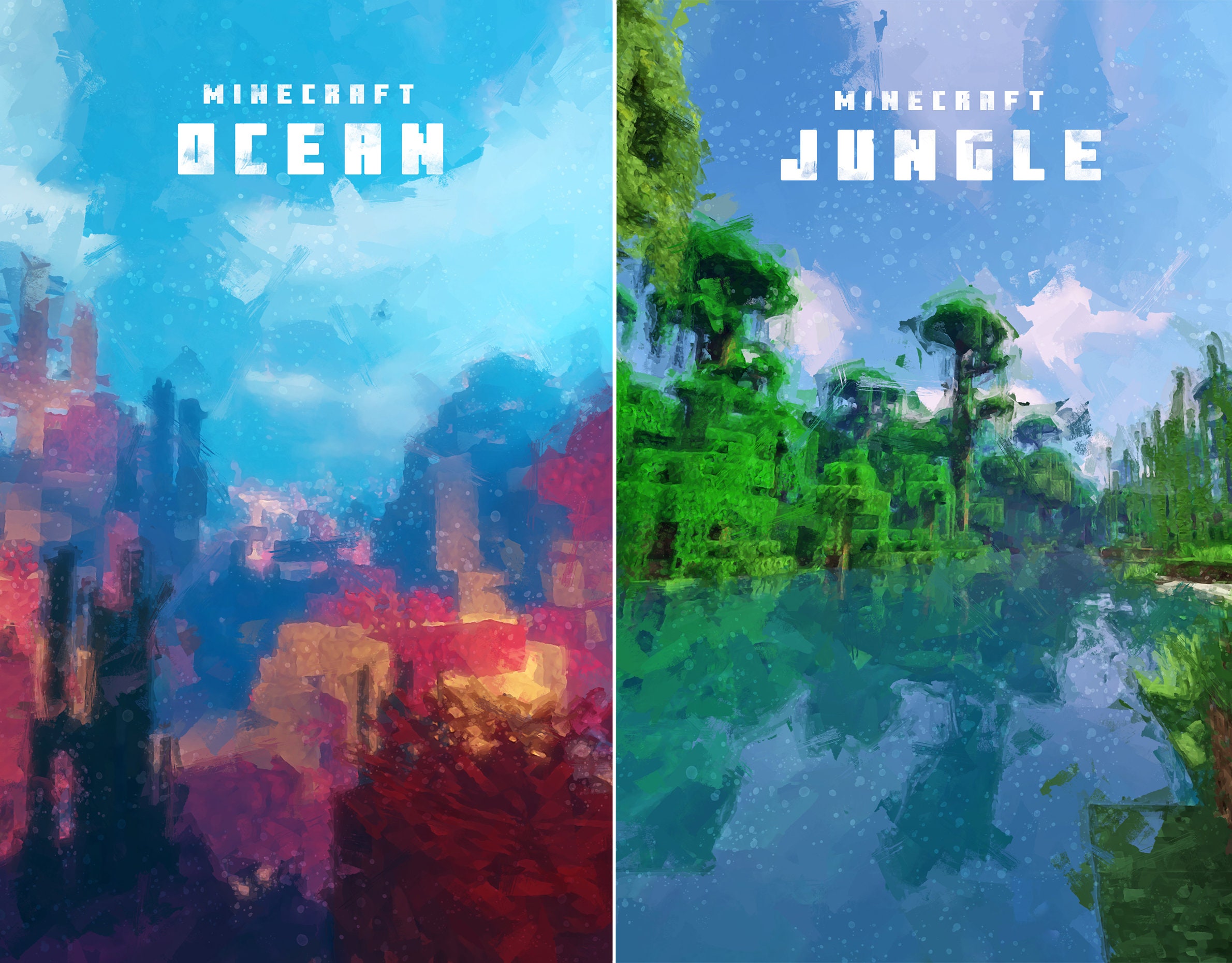 Biome Destinations Poster Minecraft - Etsy