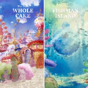 10 NOUVEAUX lieux et îles, lot n° 2, impression d'art en une pièce, arc anime chapeaux de paille