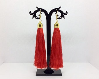 End Cap Tassel Earrings / Sterling Earrings / Bohemian Earrings / Freestyle earrings / Costume Decorations / Dance Earrings / Golden Earring