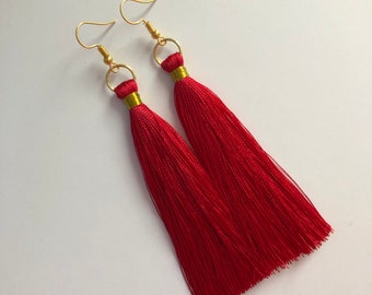 Tassel Earrings / Sterling Silver Earrings / Bohemian Earrings / Freestyle earrings / Costume Decorations / Dance Earrings / Golden Earrings