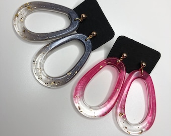 Oval Drop Geometric Earrings