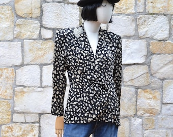 Vintage polka dot silk blouse