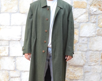 Vintage Tyroler Loden Wool Overcoat: PISCHL Austrian Grey Coat