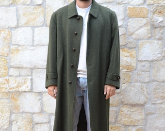 Vintage 80s Loden Wool Coat - Gray Overcoat, Size L - Etsy Canada