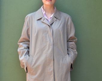 1970s Women Vintage Beige Trench Coat, Raglan Rain Coat, Vintage Clothing