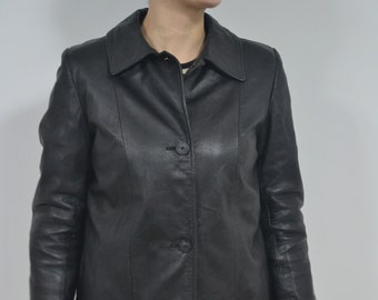 Womens leather coat, Duster coat, Vintage leather jacket