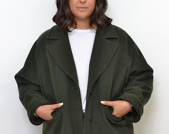 Marina Rinaldi green short wool coat women plus size