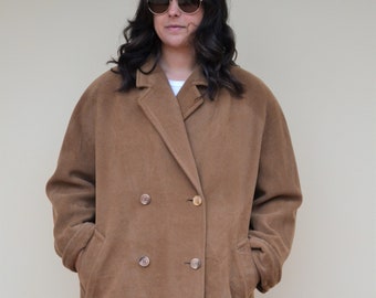 80's double-breasted oversized wool coat