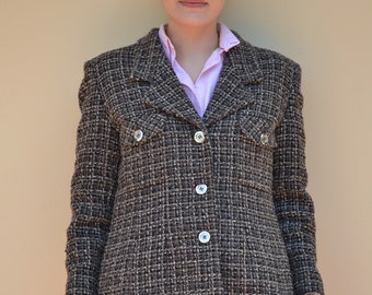 Luisa Spagnoli vintage 90s tweed wool jacket women