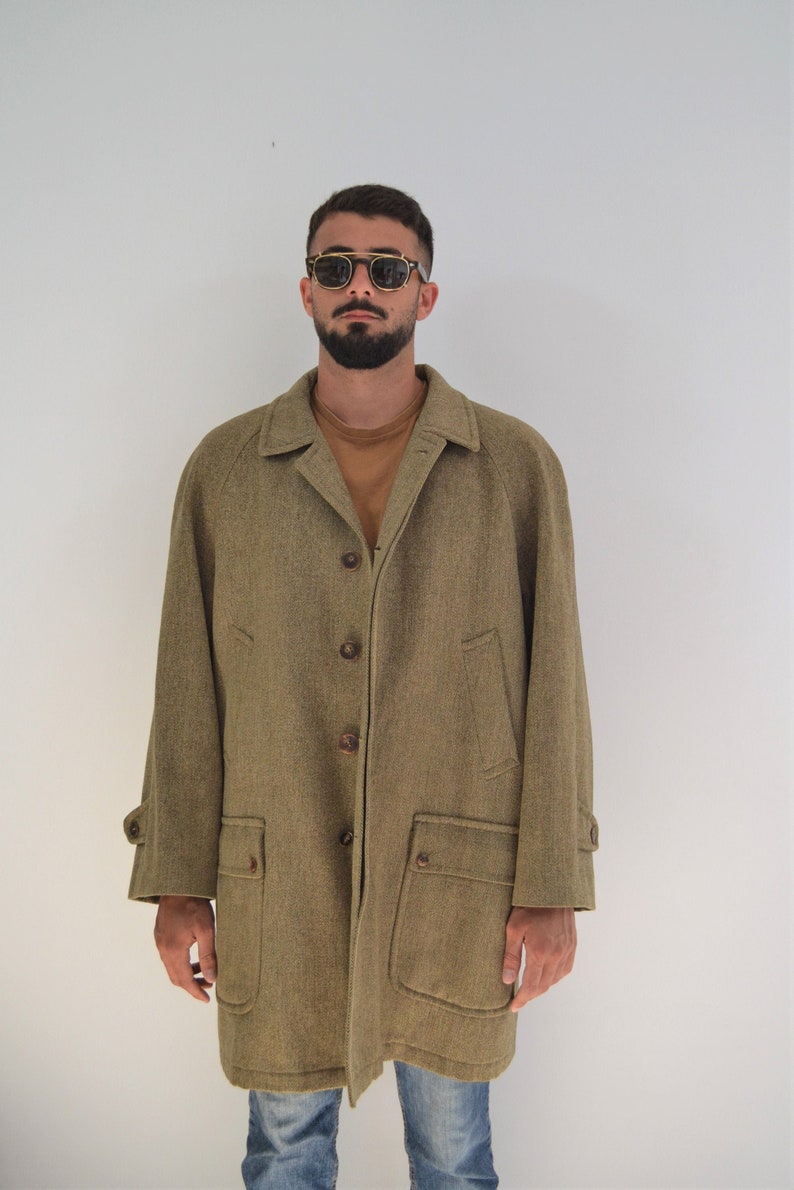 Ravizza 80's beige tweed herringbone jacket image 1