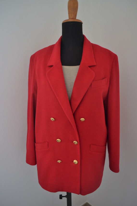 Italian vintage double breasted red jacket, womens wi… - Gem