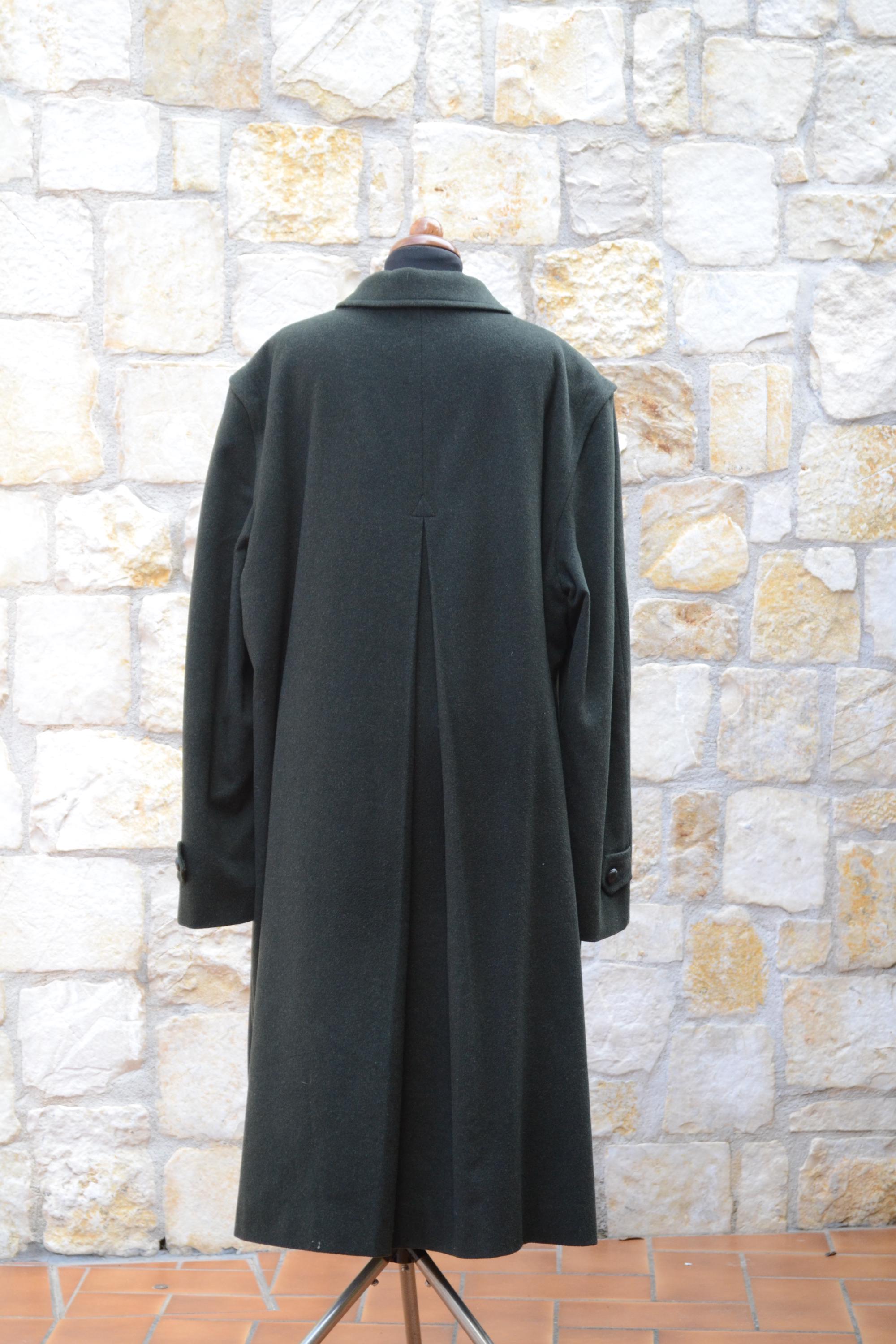 Rare Vintage Oversized Green Loden Coat by Merlet – Size 60