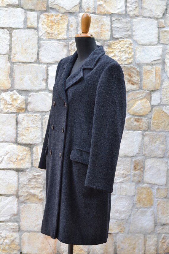 Prisma - Max Mara brand - 90s grey wool coat wome… - image 6