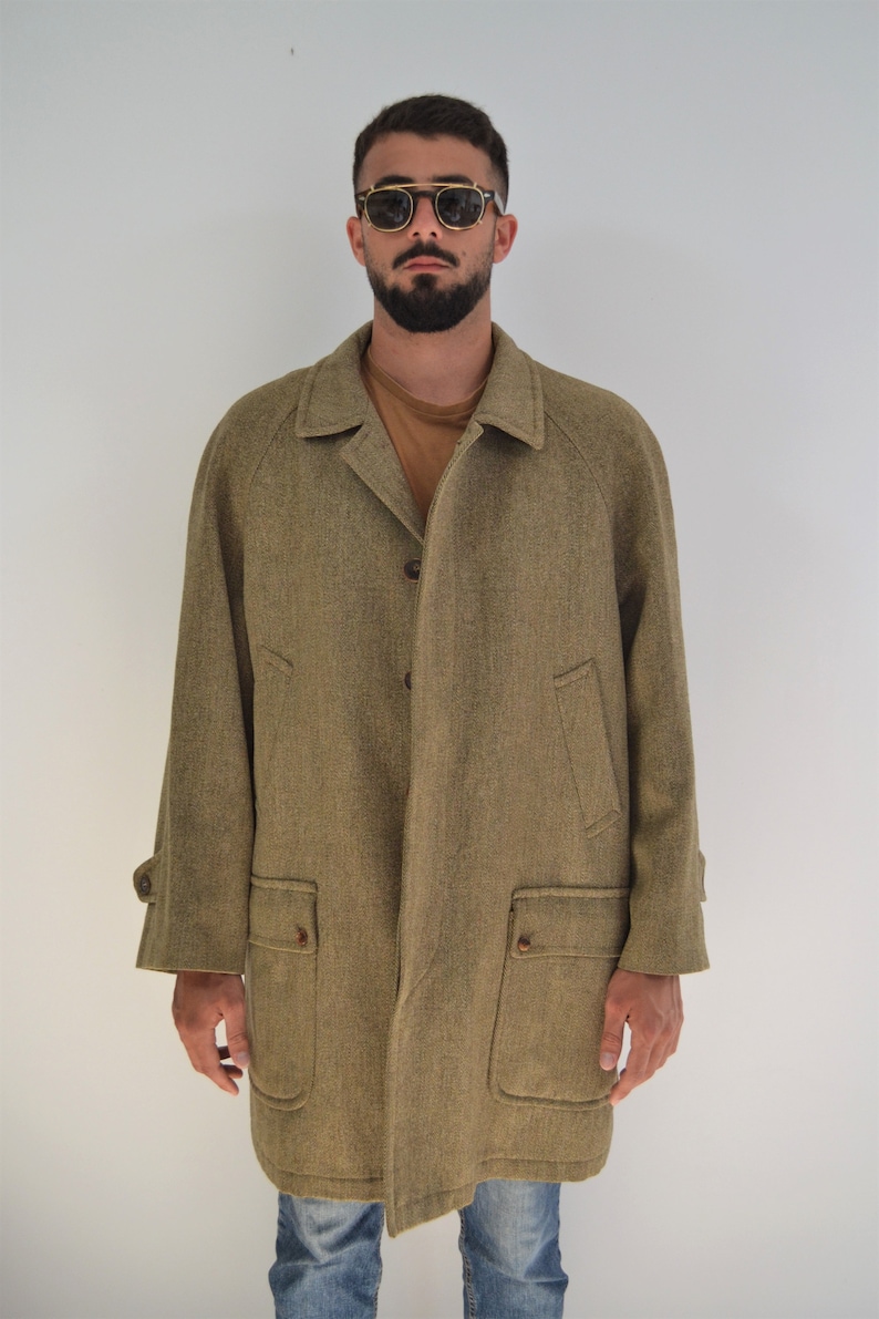 Ravizza 80's beige tweed herringbone jacket image 2