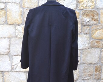 Moessmer - Dolphin - Dark Blue Loden Coat Men / Long Wool