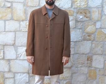 Rare Steinbock 90s Brown Loden Coat Men, Vintage Wool Coat Men, Mens Overcoat, Brown Car Coat, Cashmere Coat, Sports Coat, Vintage Clothing