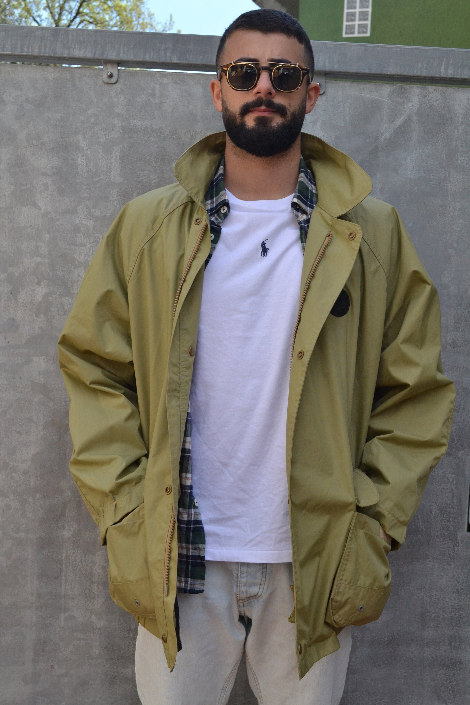mustard rain jacket