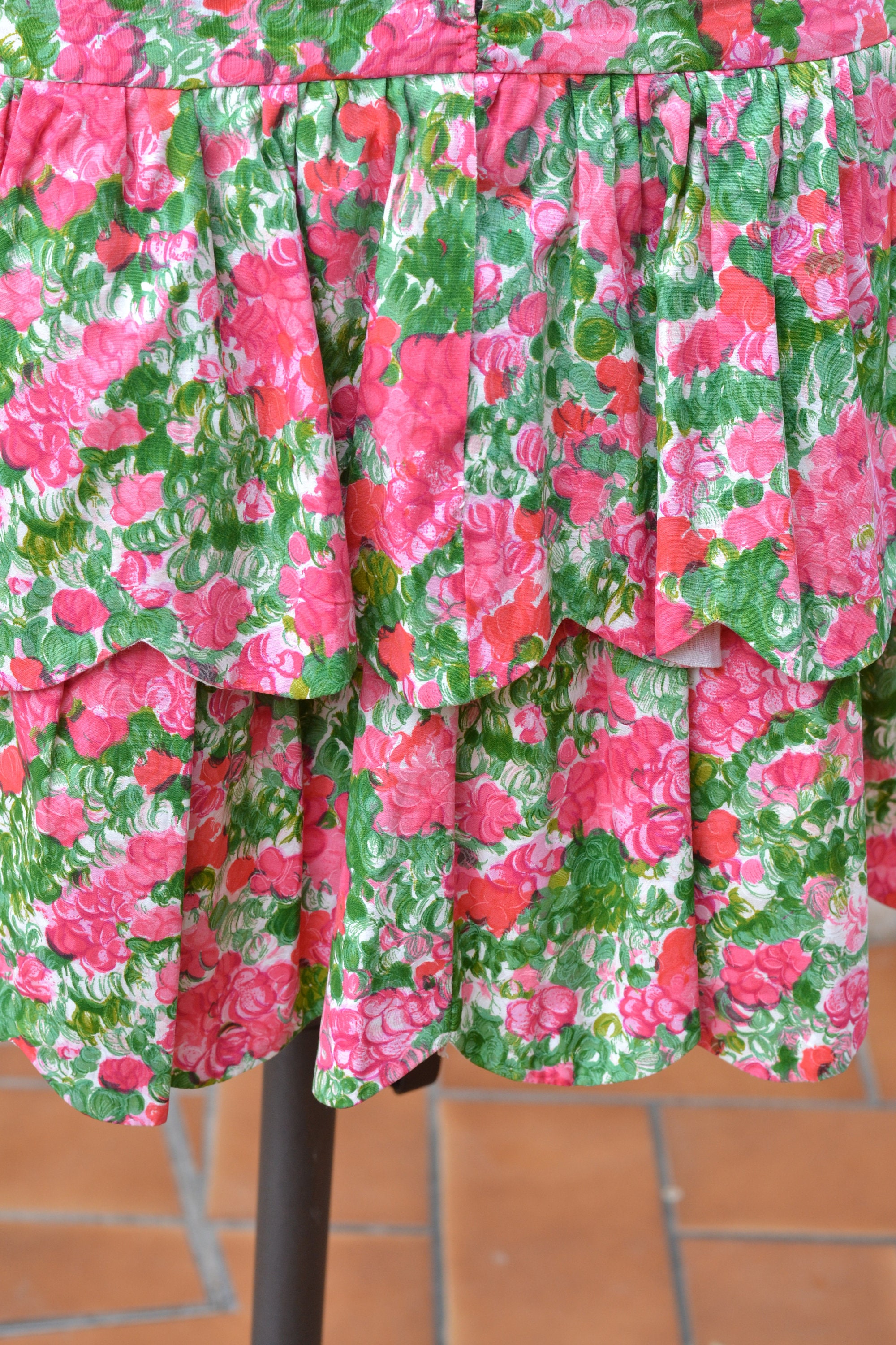 50s Vintage Ruffle Dress / Flower Summer Dress - Etsy
