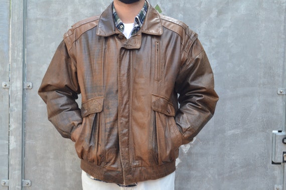 Leather Monogram Bomber Jacket | Size 48