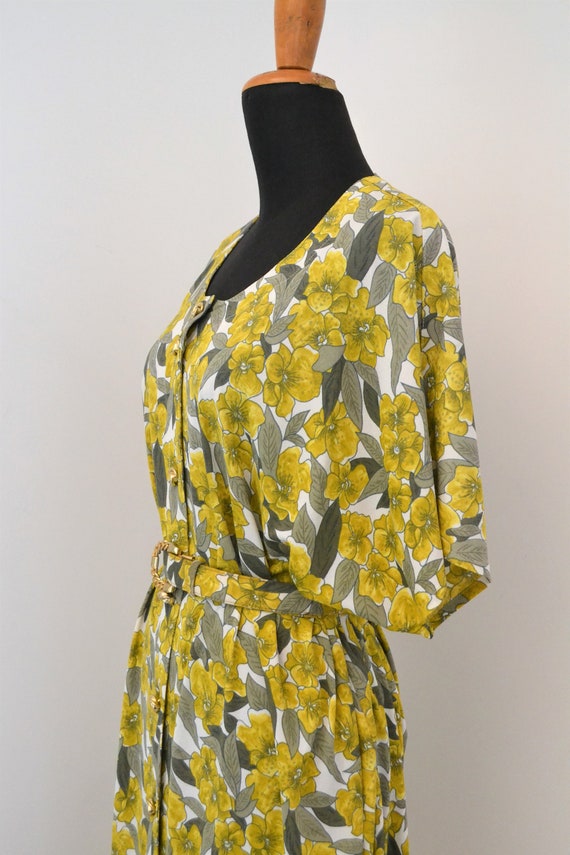 Yellow floral plus size spring summer dress, plus… - image 8