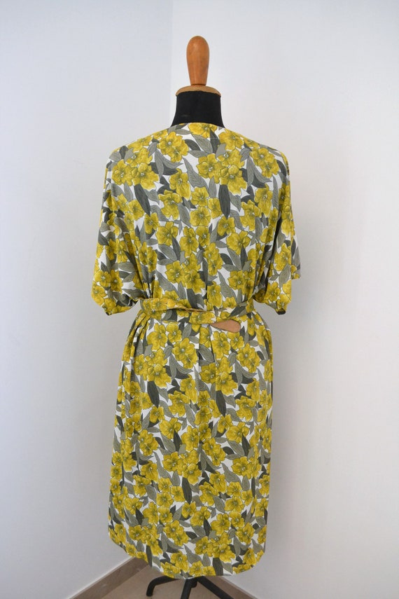 Yellow floral plus size spring summer dress, plus… - image 2