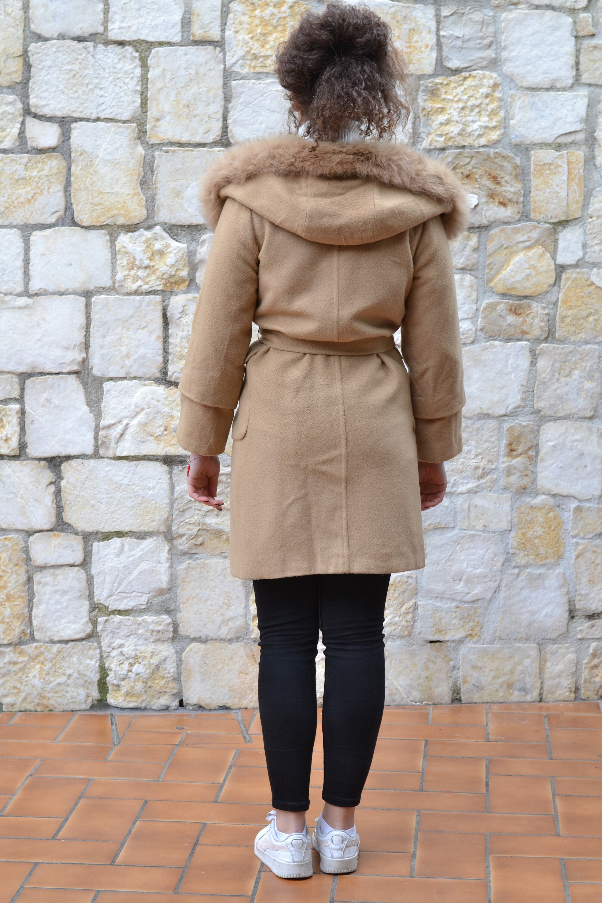 Cappotto cammello lana cashmere cappuccio – Angelico