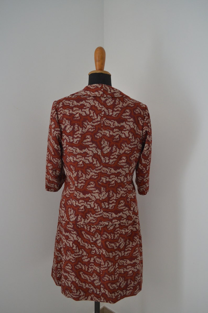 1960's brown two-pieces vintage dress suit, vintage mod set, vintage mod dress and jacket image 8