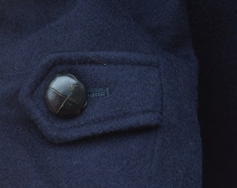 ジャケット・アウター Moessmer Loden Coat versin wool navy Moessmer - Dolphin - Dark Blue Loden Coat Men / Long Wool