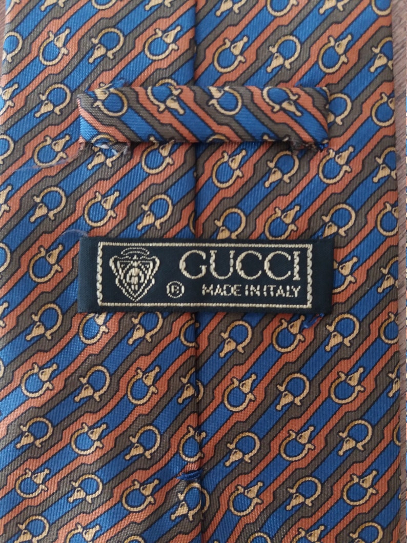 Gucci vintage silk tie Made in Italy dad gift ties riding | Etsy