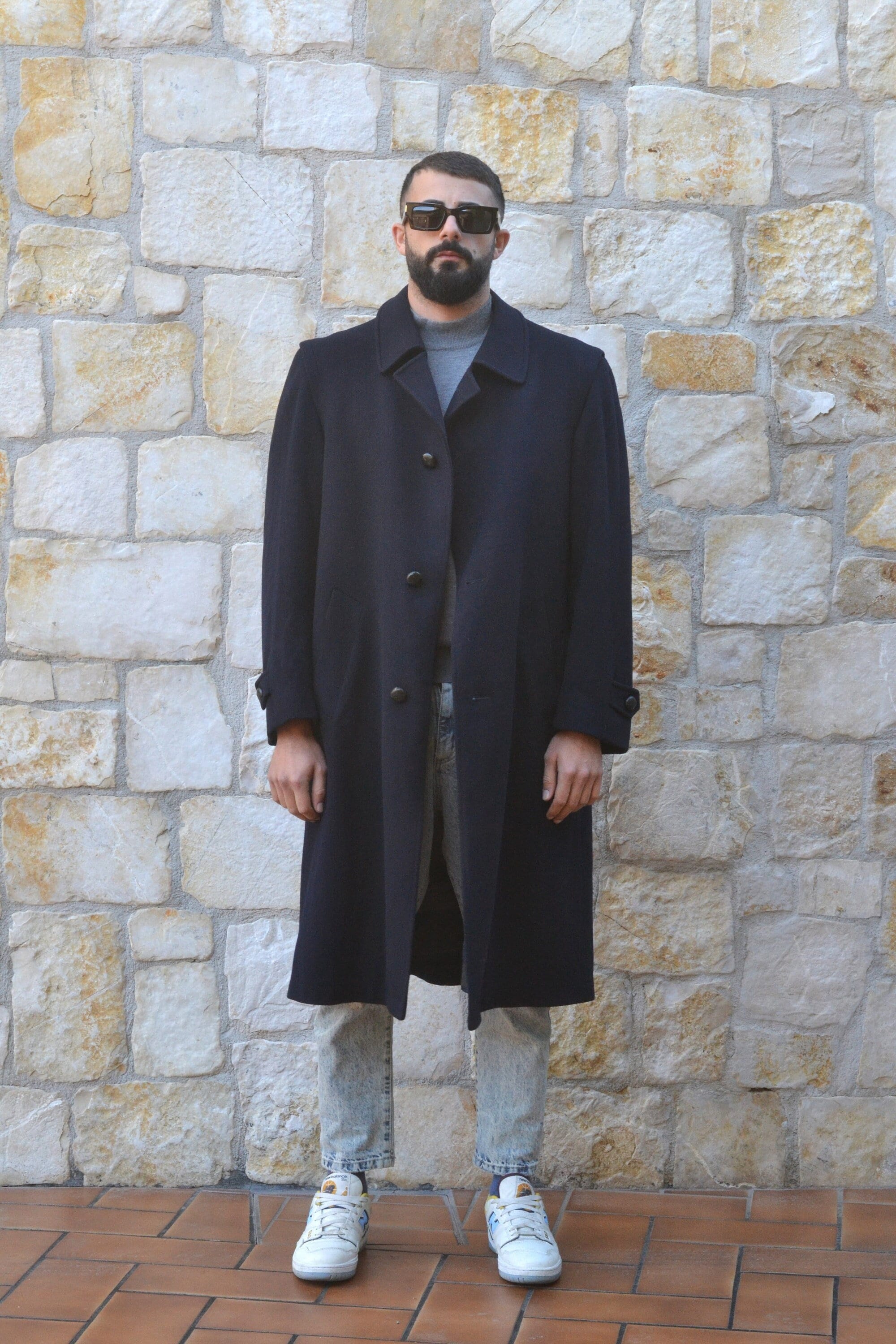 【初回限定お試し価格】 - Moessmer Dolphin Wool Long / Men Coat Loden Blue Dark - ジャケット・アウター