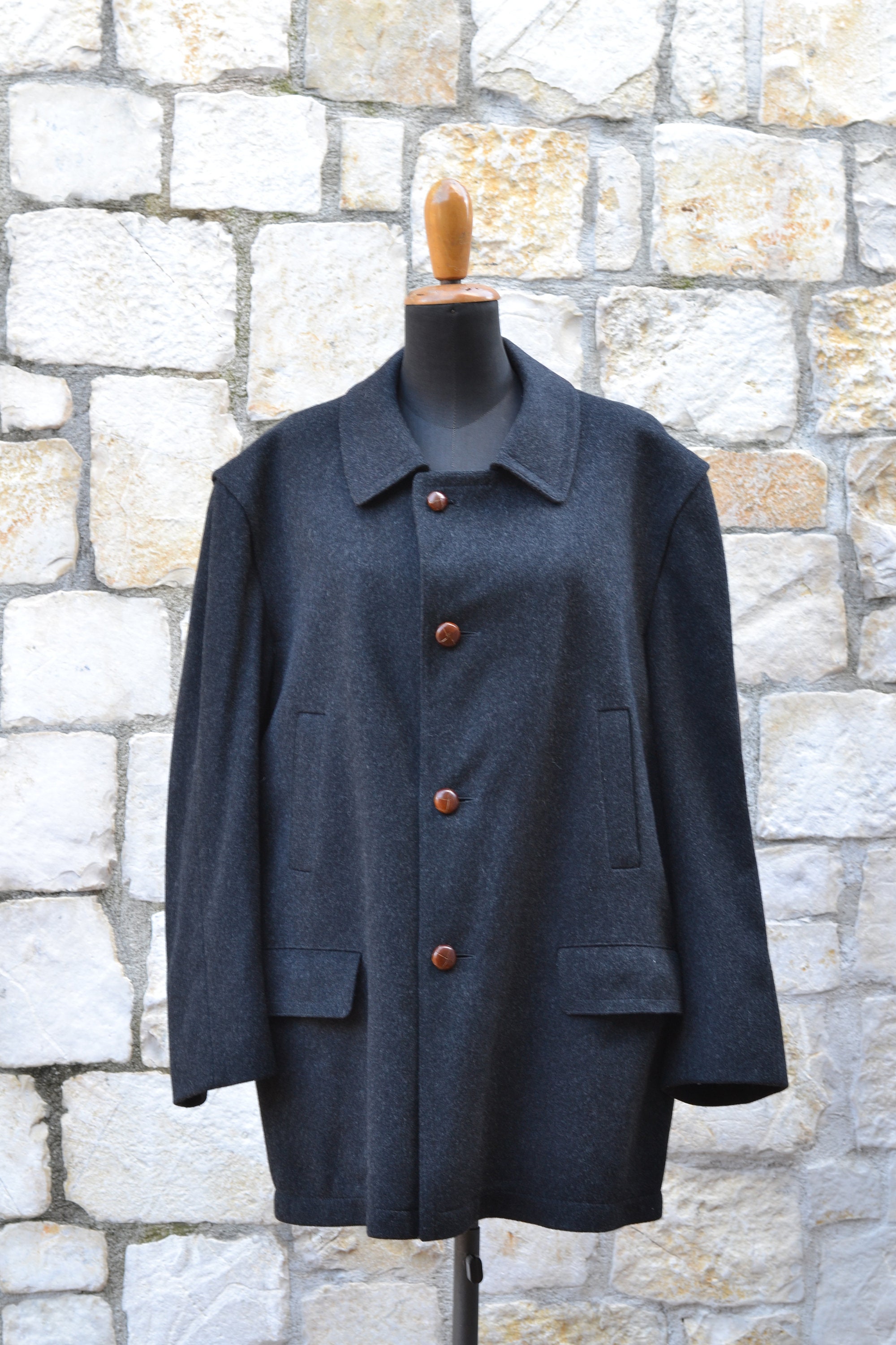 Steinbock - Grey Loden Coat Men / Short Wool Coat Men / Winter
