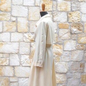 70s Beige Long Trench Coat Women, Vintage Wrap Coat, Mid Season Duster Coat image 8