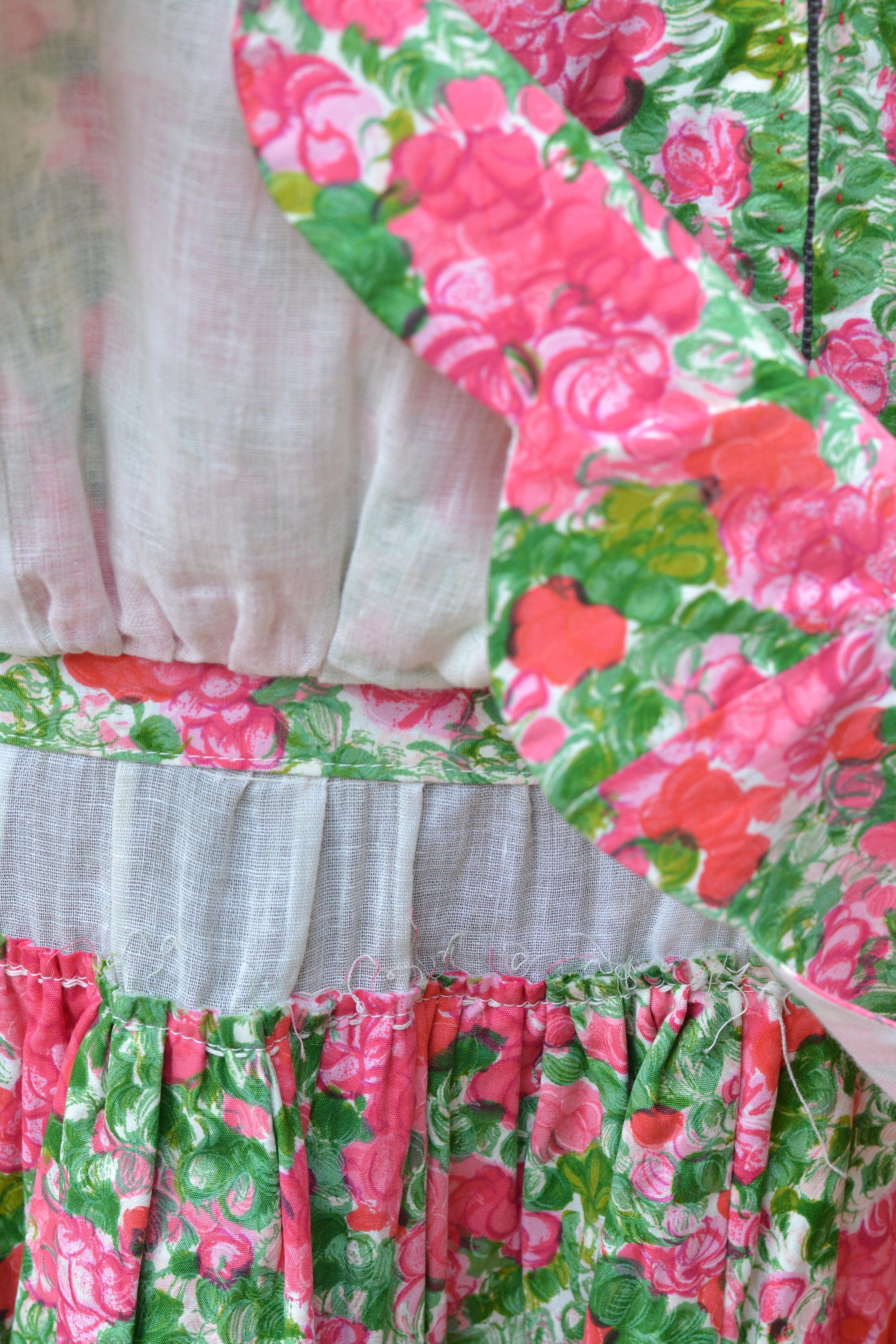 50s Vintage Ruffle Dress / Flower Summer Dress - Etsy