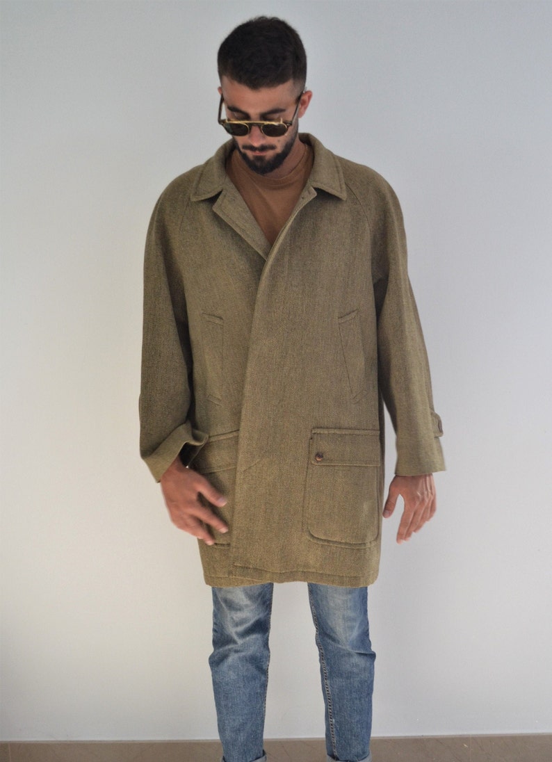 Ravizza 80's beige tweed herringbone jacket image 4